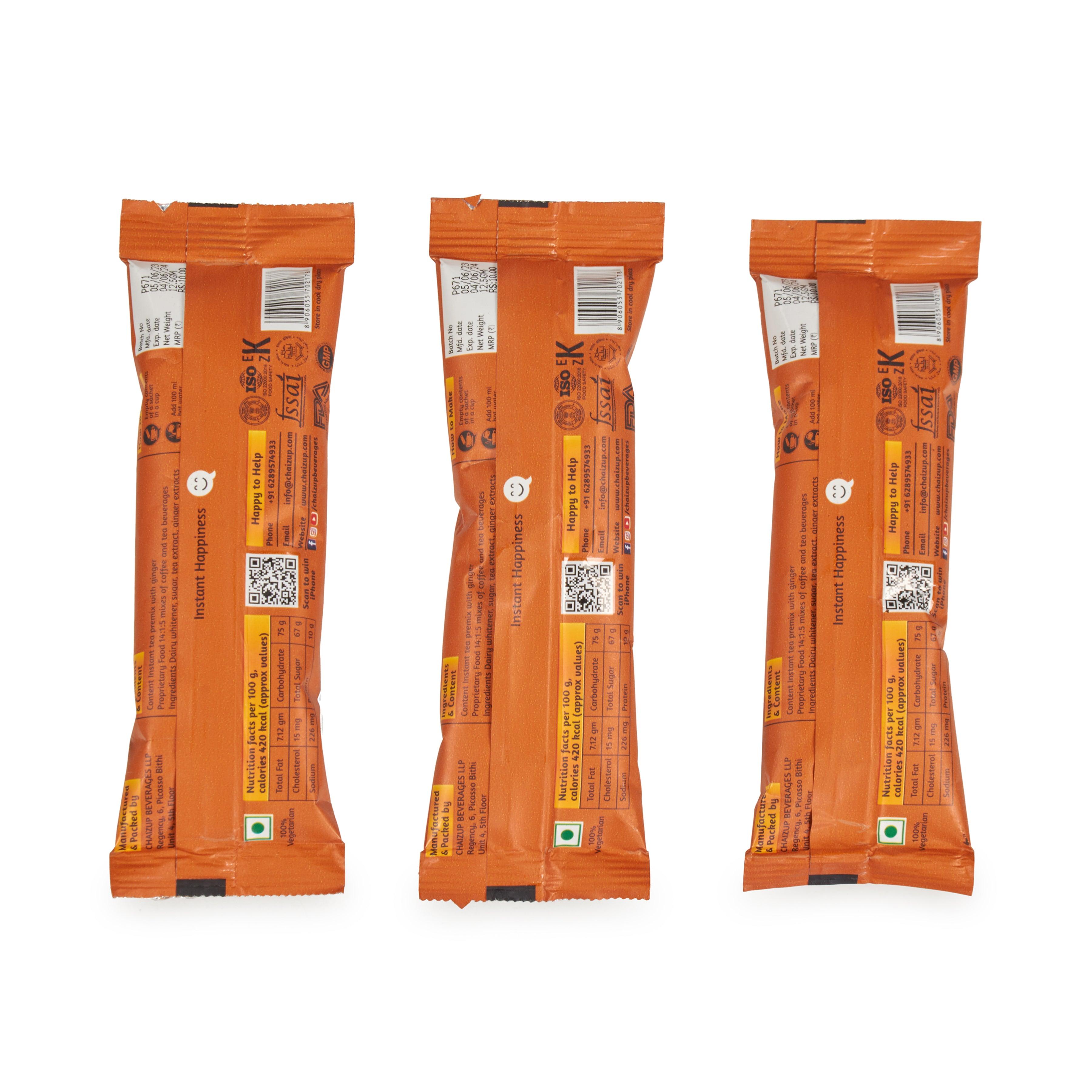 Chaizup Dimtee Tea Premium Instant Premix Ginger Tea - A Zesty and Soothing Beverage n Every Sip 30 Sachets 12.5 gm each